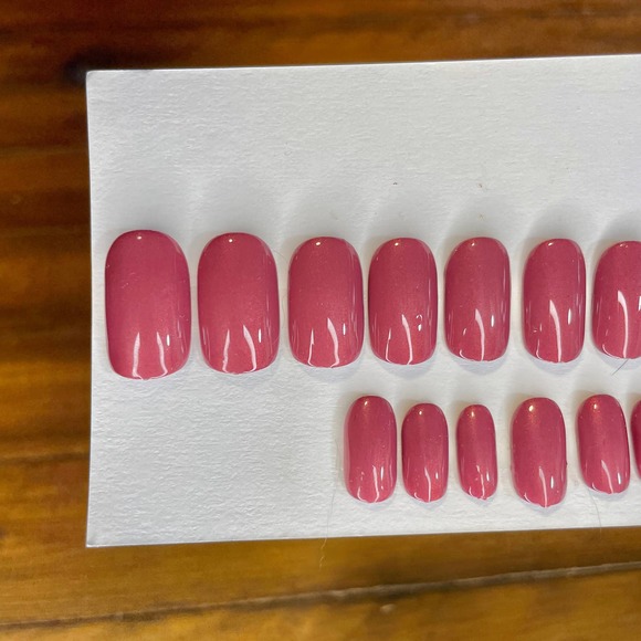 Shimmer Deep Mauve Polished & Glazed Nails | Press On Nails | V Day Mani - Picture 10 of 12